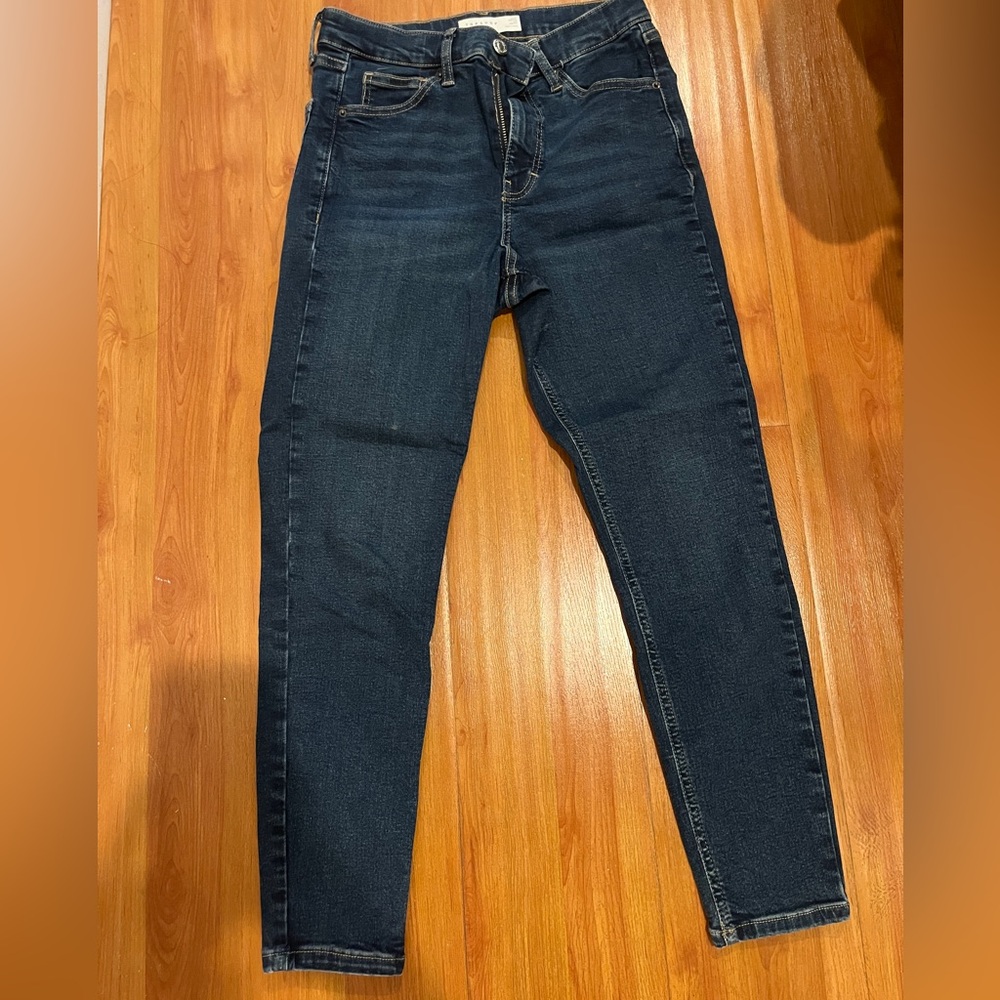Topshop Women's Dark Blue Jeans